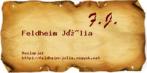 Feldheim Júlia névjegykártya